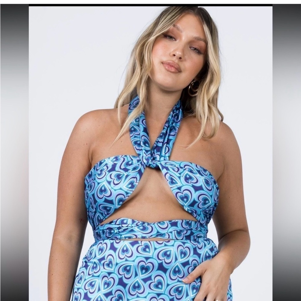 Princess Polly Blue Scarf Top—NEW WITH TAGS